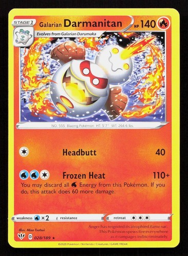 GALARIAN DARMANITAN 028/189 Pokemon DARKNESS ABLAZE