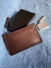 Gucci Mens Clutch Bag Brown Leather Vintage Authentic Deadstock Not Used
