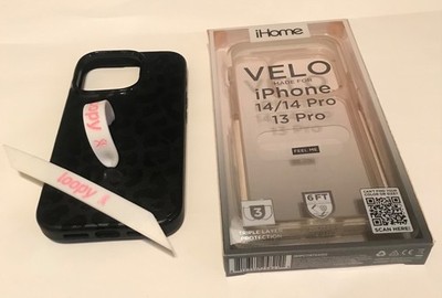 Loopy Case iPhone 14 Pro Max Midnight Leopard Print Hand Loop Black