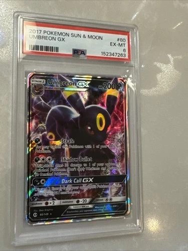 2017 POKEMON SUN & MOON 80/149 UMBREON GX - PSA 6