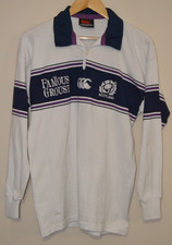 Vtg Scotland Canterbury Famous Grouse 2000-02 Rugby Union L/S Shirt Size Medium
