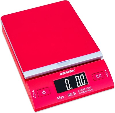 Accuteck DreamRed 86 Lbs Digital Postal Scale Shipping Postage with Red 