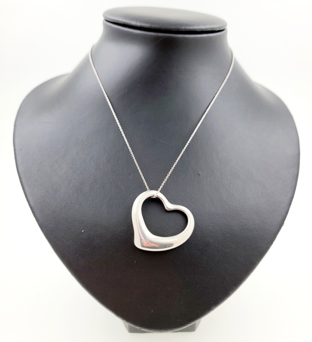 Authentic Tiffany & Co ELSA PERETTI 35mm Sterling Silver Heart Necklace Pendant