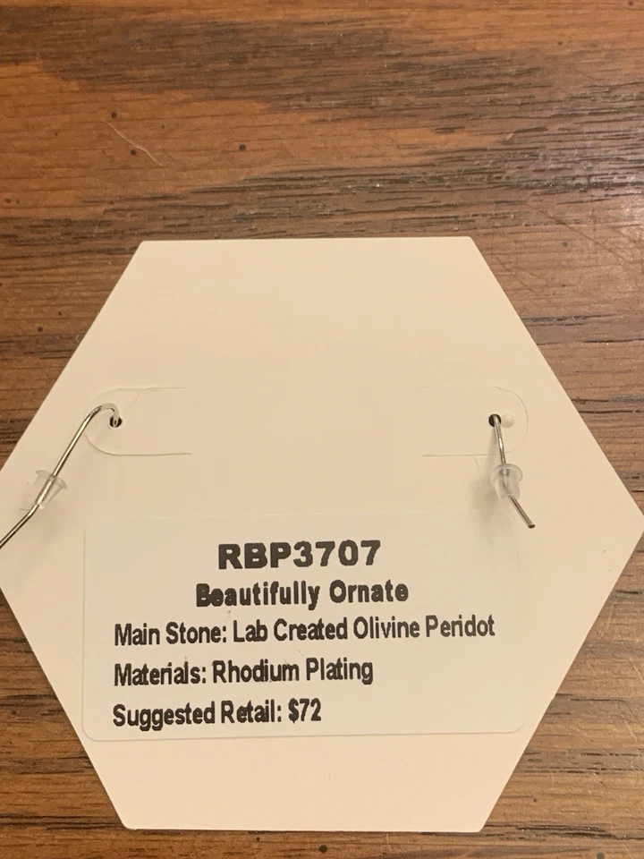 Pendientes Bomb Party RBP3707 Bellamente Ornamentados August Olivino Peridoto Sobre Rodio Foto 3 de 4