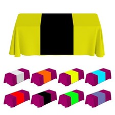 Personalized Table Runner with Business 72" x 13" Rectangular Black, 1 Pc