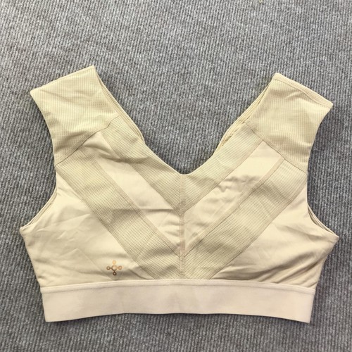 Tommie Copper Sports Bra Womens Large Beige Zip Front Shoulder Support Znergy - Photo 7/11