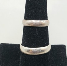 2 925 Sterling Silver Marked Band Rings Sz 9.25 And Sz 5.5