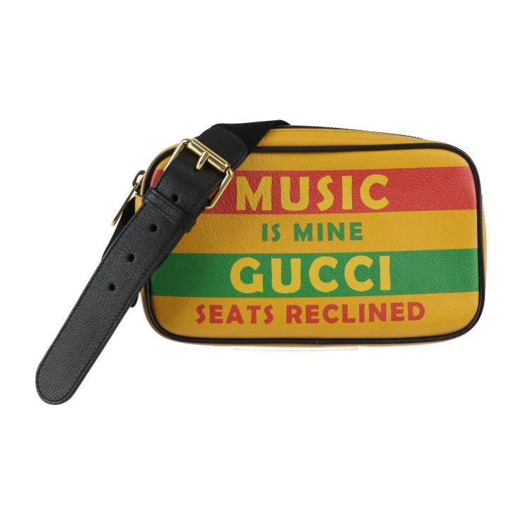 Gucci Sac Ceinture SONY MUSIC Collaboration Taille Sac 602695 Cuir Jaune 100ème