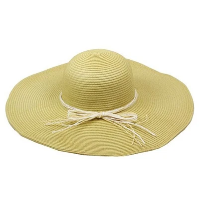 SILVERFEVER Women Summer Floppy Hat Wide Brim UV Sunblock Beige X-Wide - Image 1 of 4