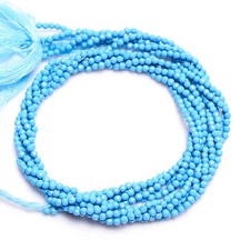 2.2 mm Natural Blue Turquoise Faceted Round Rondelle Beads 33 cm Strand EB-16