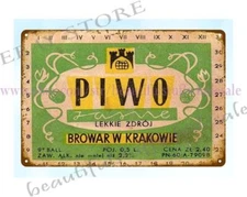 liquors bar pub Polish beer metal tin sign Piwo Jasne Lekkie Zdroj Browar w