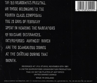 The 150 Murderous Passions by The 150 Murderous Passions (CD, 1994 