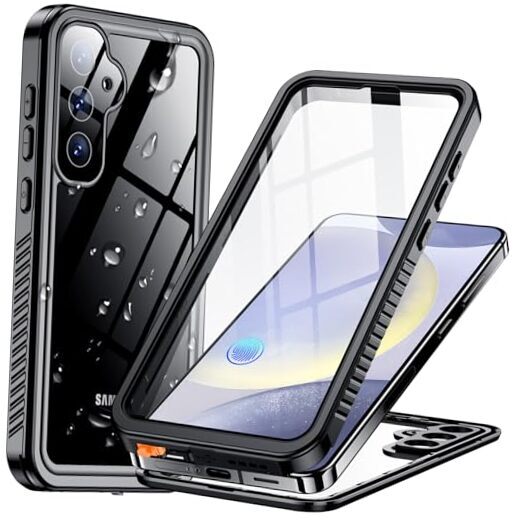 Designed for Case,Waterproof Built-in Lens & Screen Samsung Galaxy S24 Black