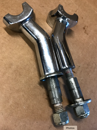Used Harley Chrome 1" Risers With Mounting Bolts Custom Chopper (U-300 - Picture 3 of 4