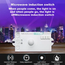 AC85-250V 5.8Ghz Microwave Radar Sensor Switch Motion Detection Light Switch