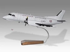 Saab 340 Loganair Desk Wood Airplane New Model Small Scale 1/72