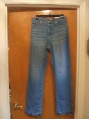 Loft Blue Jeans The Relaxed 6 28 NWT High Rise Raw Hem Light Wash Wide 32'' Insea