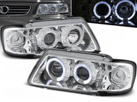 Scheinwerfer Paar Audi A3 8L 96-00 Angel Eyes Chrom