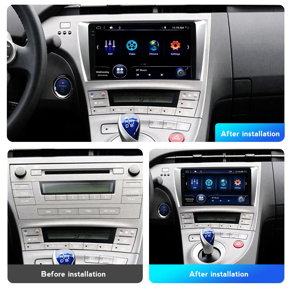 6GB+128GB Für Toyota Prius 3 2009-2015 Autoradio Android 14 GPS Navi WIFI DAB+AM - Bild 2 von 4