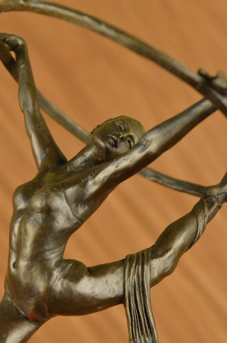 23 " Grand Dancer Gymnaste Bronze Massif Figurine Statue Déco 5.2 KG Sculpture - Photo 10 sur 12