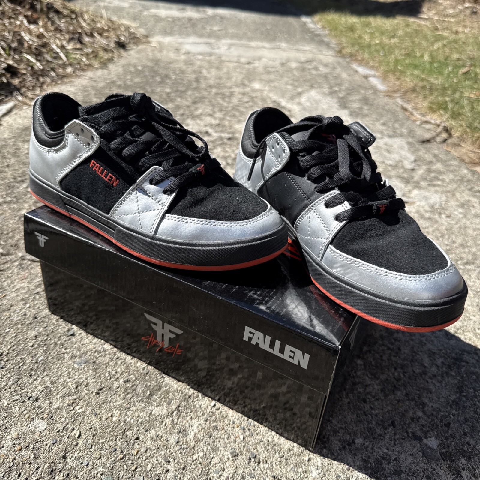 Fallen Footwear Men’s Skate Sneaker Size 7 Black/silver/orange Model: Trooper