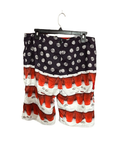 Oneill Red Solo Cup Quarters Swim Trunks Size 33
