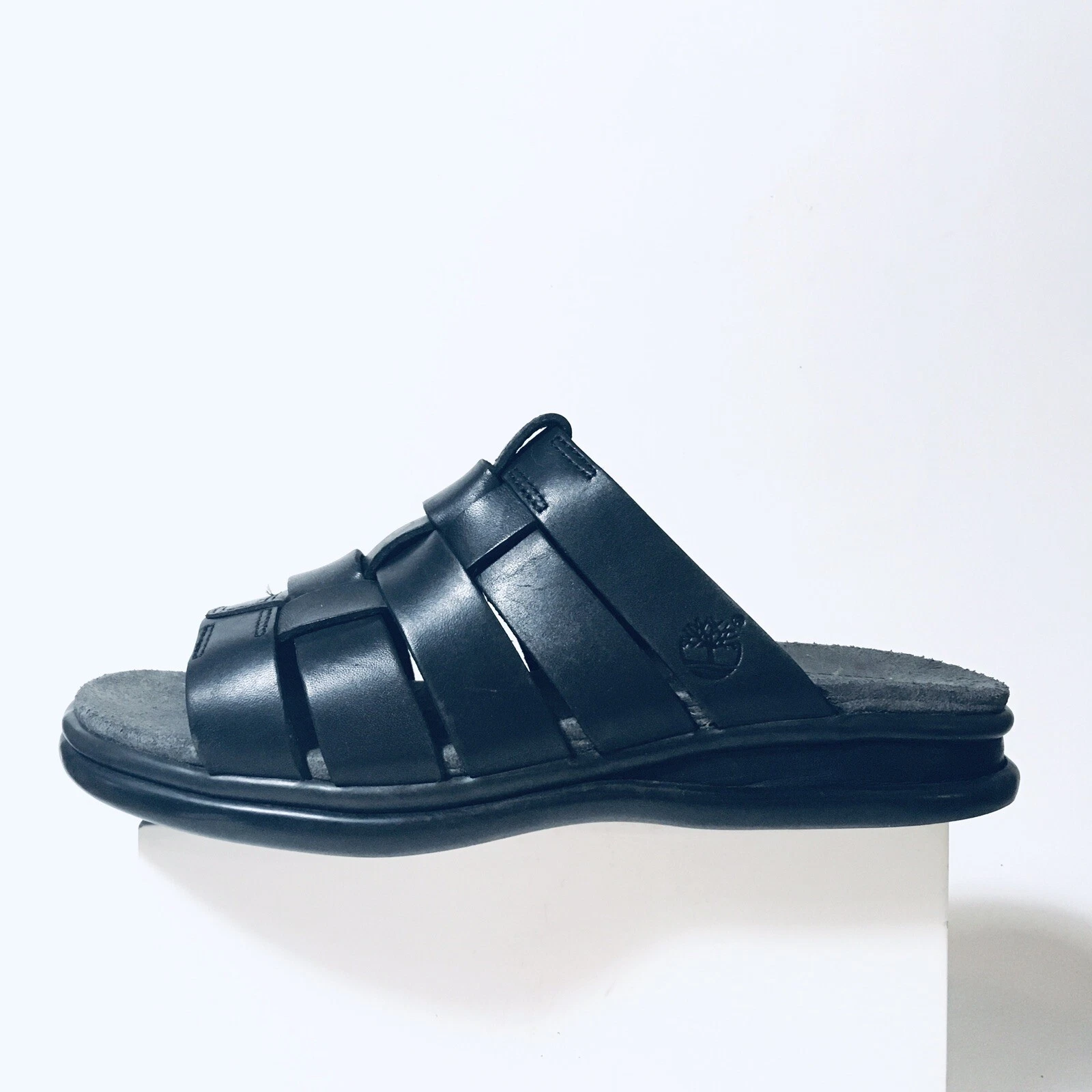 Sandali da pescatore Timberland neri in pelle a dorso aperto taglia 6 5