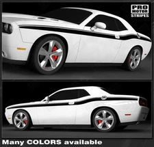 Dodge Challenger 2008-2023 Full Side Accent Stripes Decals (Choose Color)