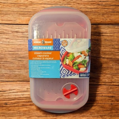 NORDIC WARE Microwave Steam Cooker Tray Vegetable Seafood 3 pieces Vented NEW