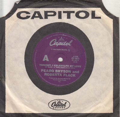 PEABO BRYSON & ROBERTA FLACK Tonight, I Celebrate My Love  45 SirH70