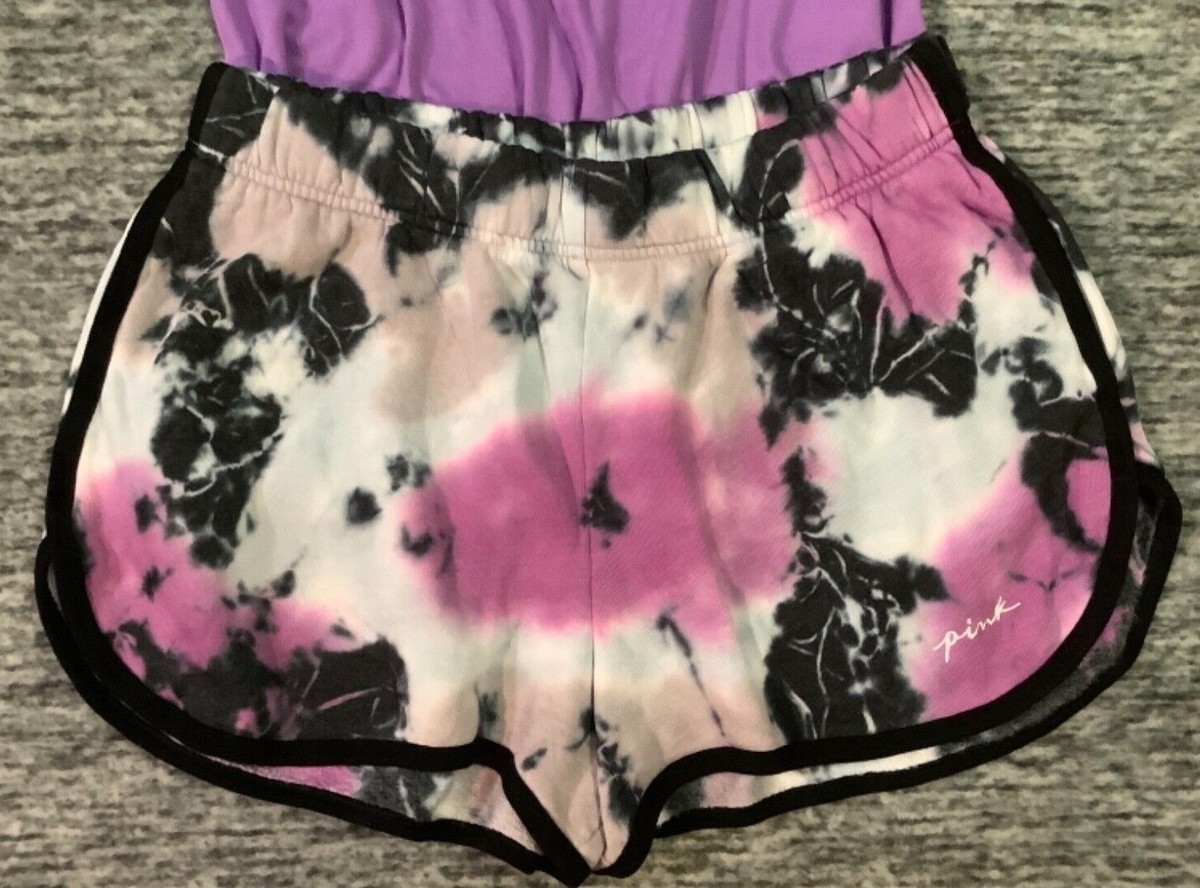 Victoria's Secret Pink Tie Dye Varsity Shorts Purple Gray Virtual