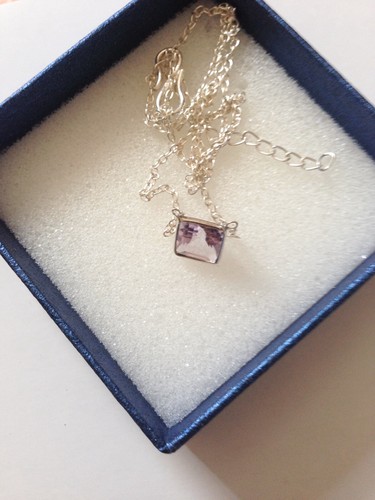 Amethyst Sterling Silver Necklace Delicate Elegant Summer Lilac - Picture 3 of 7