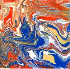 Original Acrylic Pour Abstract Painting  6 x 6 Deep Canvas " The 4th Confusion"