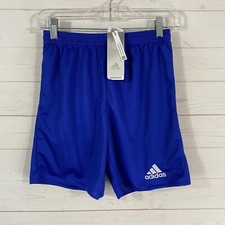 Adidas Boys Soccer Athletic Shorts XL Blue Lightweight Pull On Drawstring New