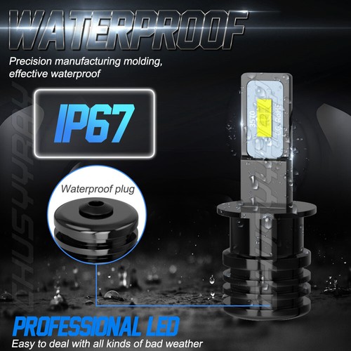 2pcs H3 LED Foglight Bulbs For 2003-2009 Lexus GX470 LX470 SC430 White 6000K - Picture 8 of 12