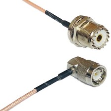 RG316 UHF Female BULKHEAD to TNC Male Angle RF Cable Rapid-SHIP LOT