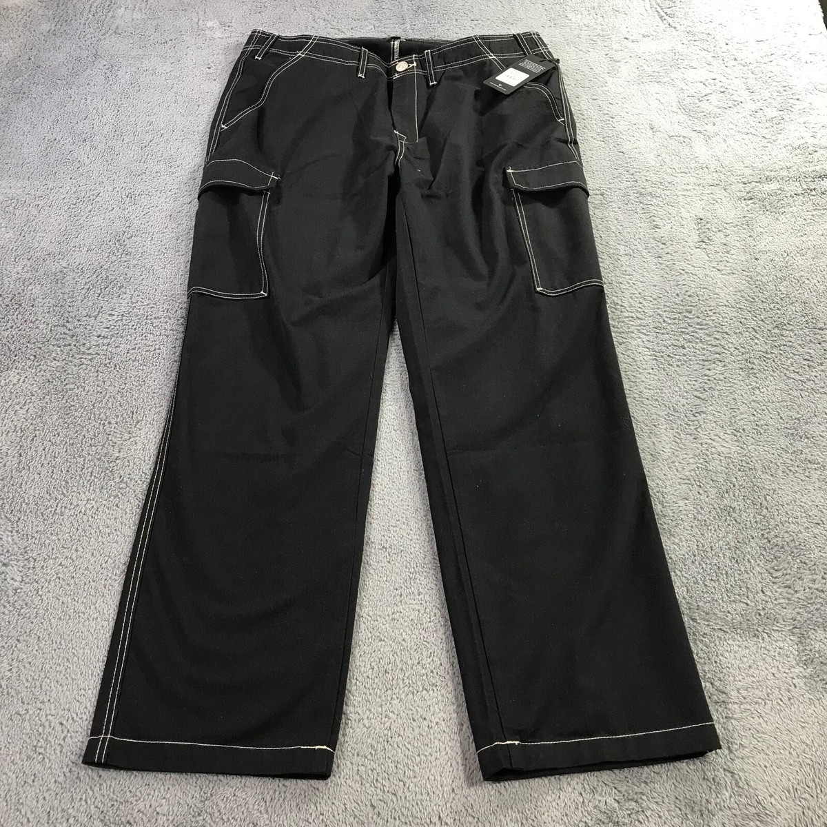 TRUE RELIGION ブラックカーゴパンツ True Religion Pants Mens 36 Jet Black Cargo Pants Carpenter Work
