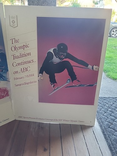 4 34x26 Original 1984 ABC TELEVISION SARAJEVO WINTER OLYMPICS Mounted POSTER Lot - Picture 14 of 17