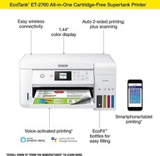 Epson EcoTank ET-2760 All in One Ink Refillable Supertank Sublimation Printer