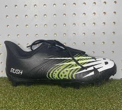 New Balance Mens Rush V3 Low Lacrosse Shoes Black White RUSHLB3 Size 7 New