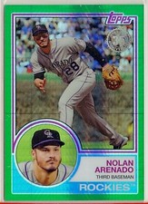 /99 Nolan Arenado Rockies 2018 Topps Update Series '83 Silver Pack Green REF SP