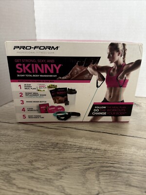 Pro-Form Skinny 30-Day Total-Body Makeover Kit  W/ Resistance Tube DVDs Shaker