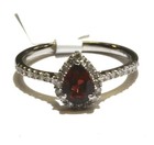 New 925 Sterling Silver .34ct I1 H diamond garnet halo ring 2.2g size 6 — photo 2