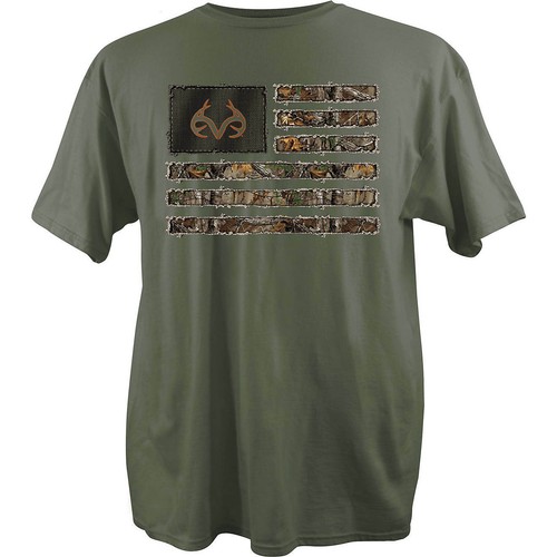 Camiseta Realtree Camuflada Bandera Gráfica, Para Hombre Talla M, Verde, Caza (MP) - Imagen 1 de 4