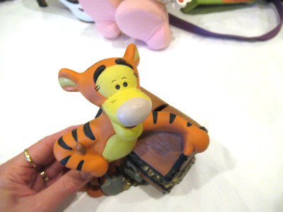 Tigger, Pooh Bear friend, plastic bank with treasure chest