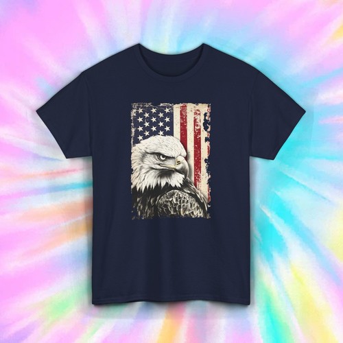 Patriotischer Adler T-Shirt amerikanische Flagge USA Freiheit Grafik Tee S-5XL - Bild 1 von 13