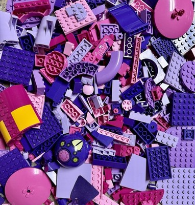 LEGO 500+ Pc. Pink & Purple Bricks Parts & Pieces Mixed Lot