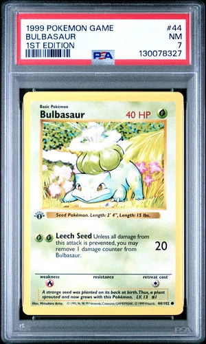 1999 Pokemon Game Bulbasaur 1st Edition PSA 7 #44 1st Edition Base Set
