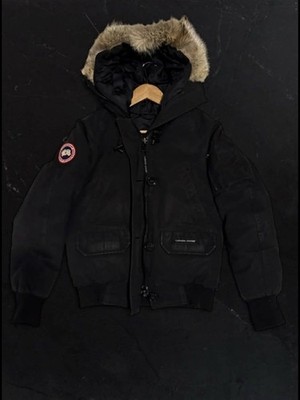 canda goose chilliwack fur hoodie size xs black