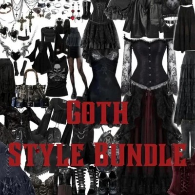   GOTH STYLE BUNDLE - Dark Alternative Gothic Clothing & Accessories Lot  